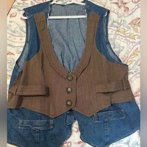 Retro denim vest